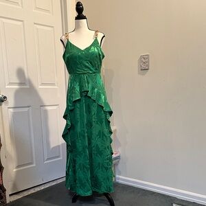 Elegant Green Ruffle Dress